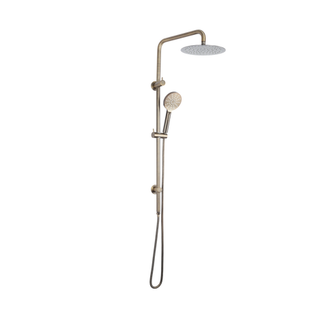 Mimi Cove Twin Rail Shower Antique Brass