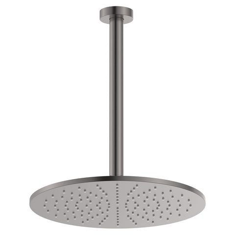 Fienza Empire Slim Ceiling Shower 300mm Head 350mm Drop Gun Metal
