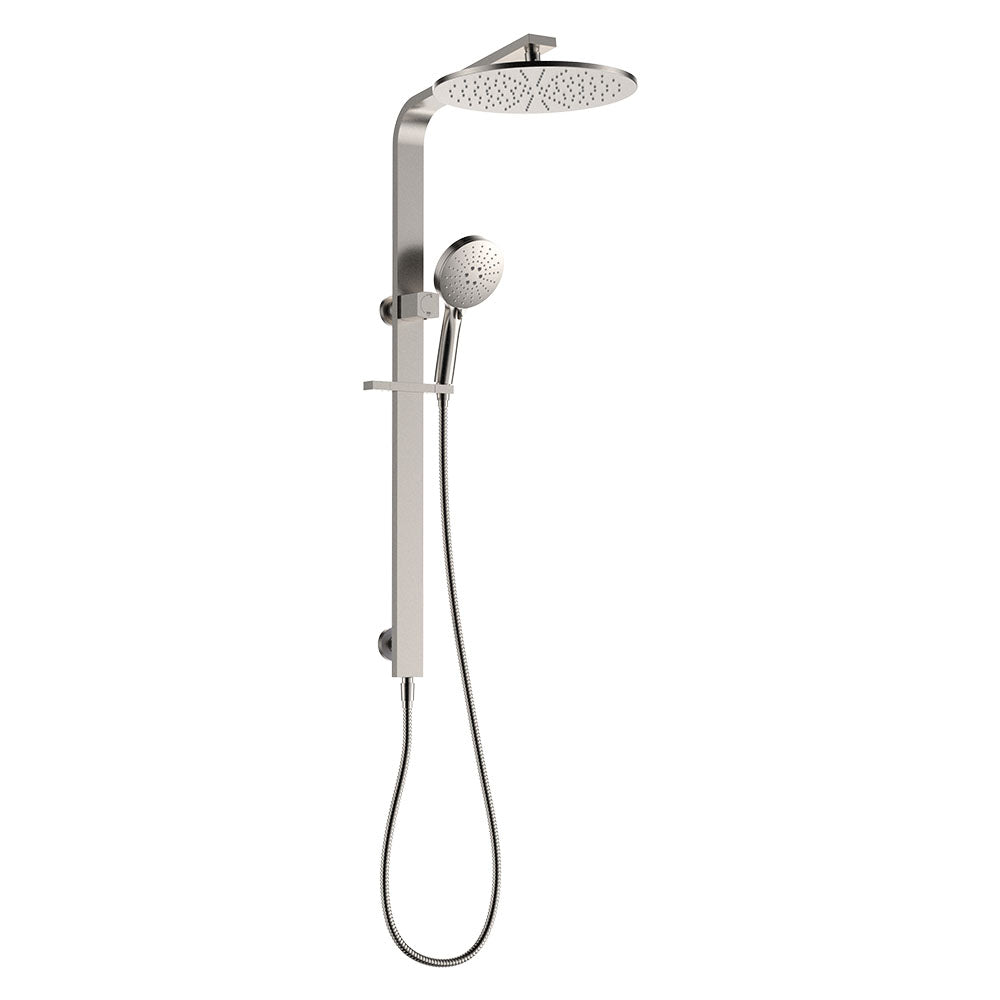Fienza Empire Slim Deluxe Twin Shower Brushed Nickel