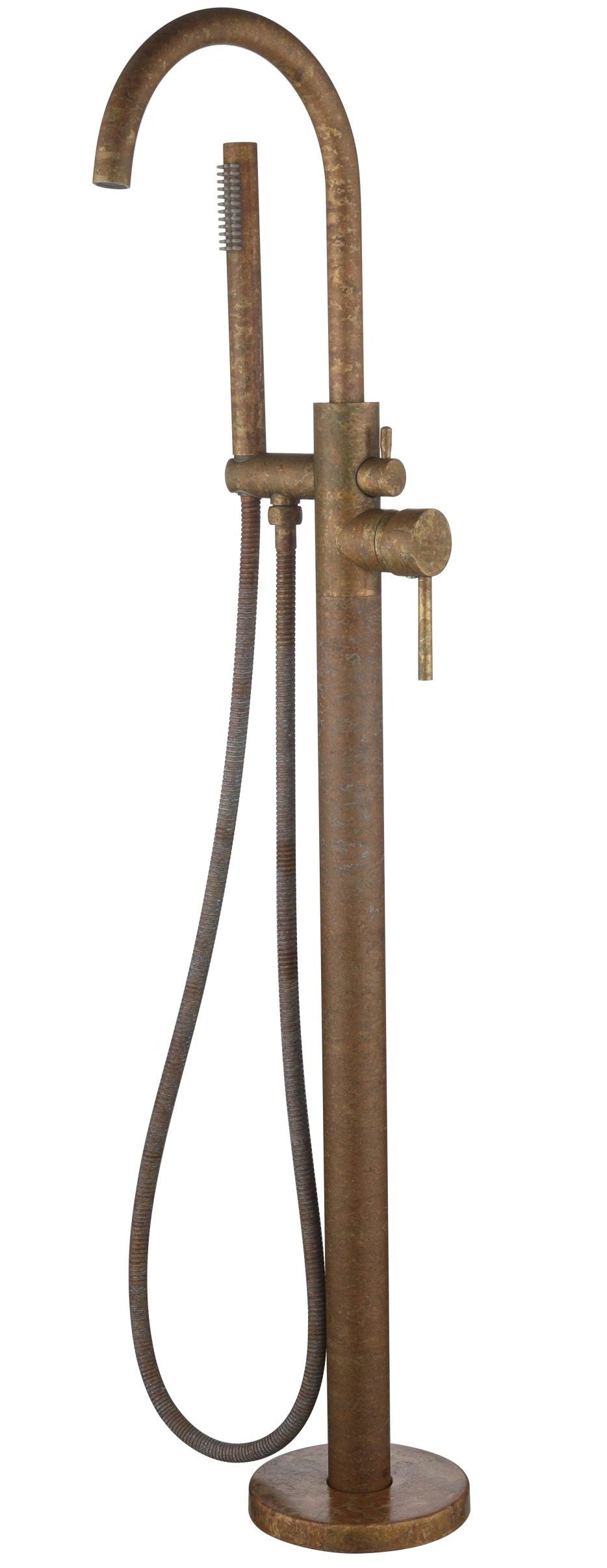 Bella Vista Mica Freestanding Bath Mixer with Hand Shower Aged Accelerated Living Brass