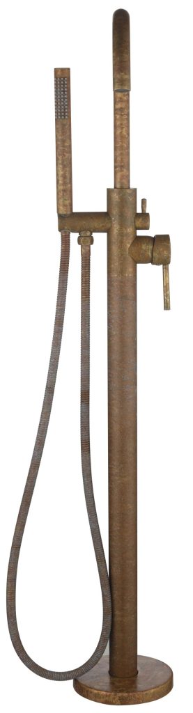Bella Vista Mica Freestanding Bath Mixer with Hand Shower Aged Accelerated Living Brass