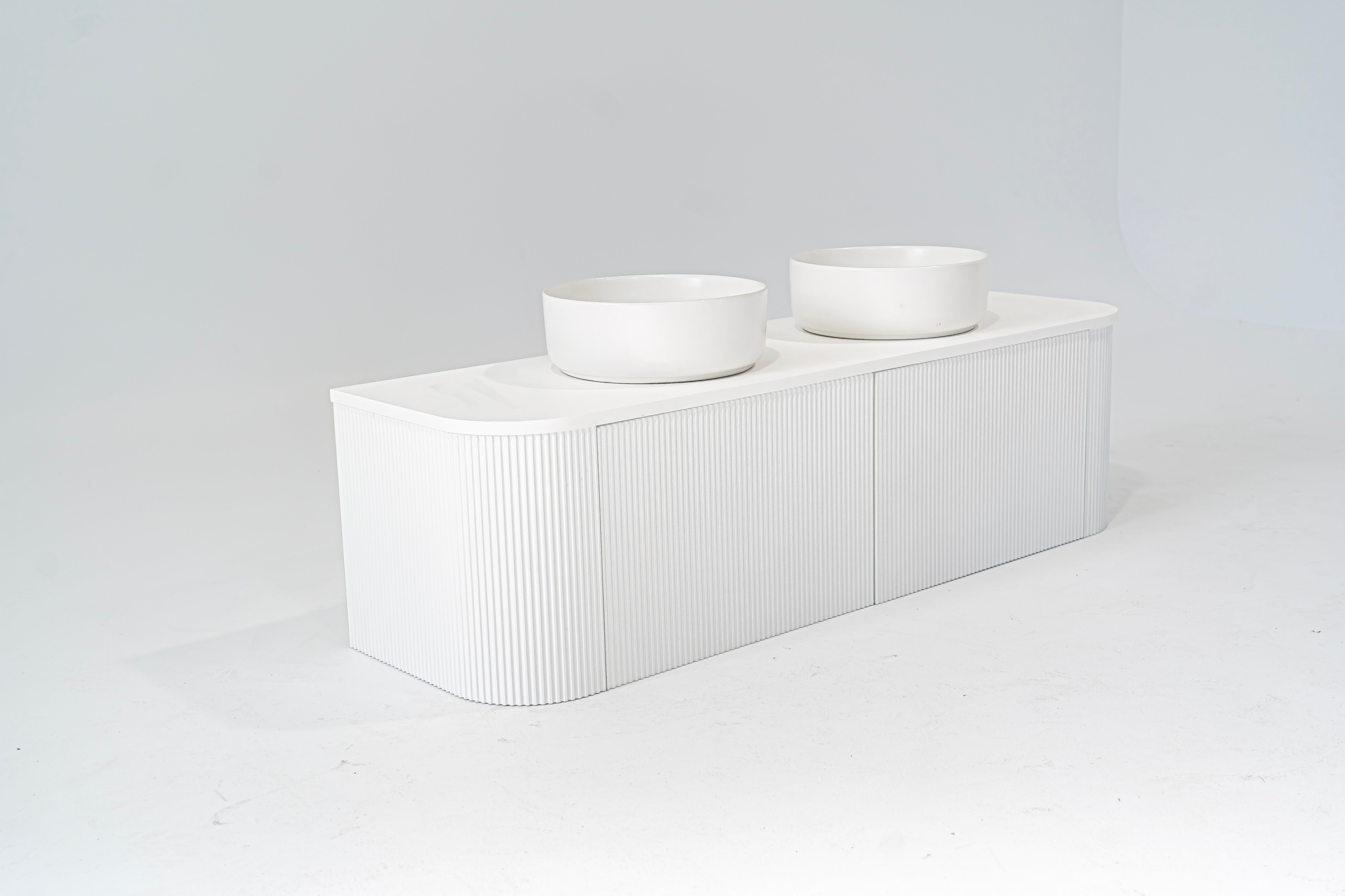 1500mm Portofino White Flute Vanity Unit