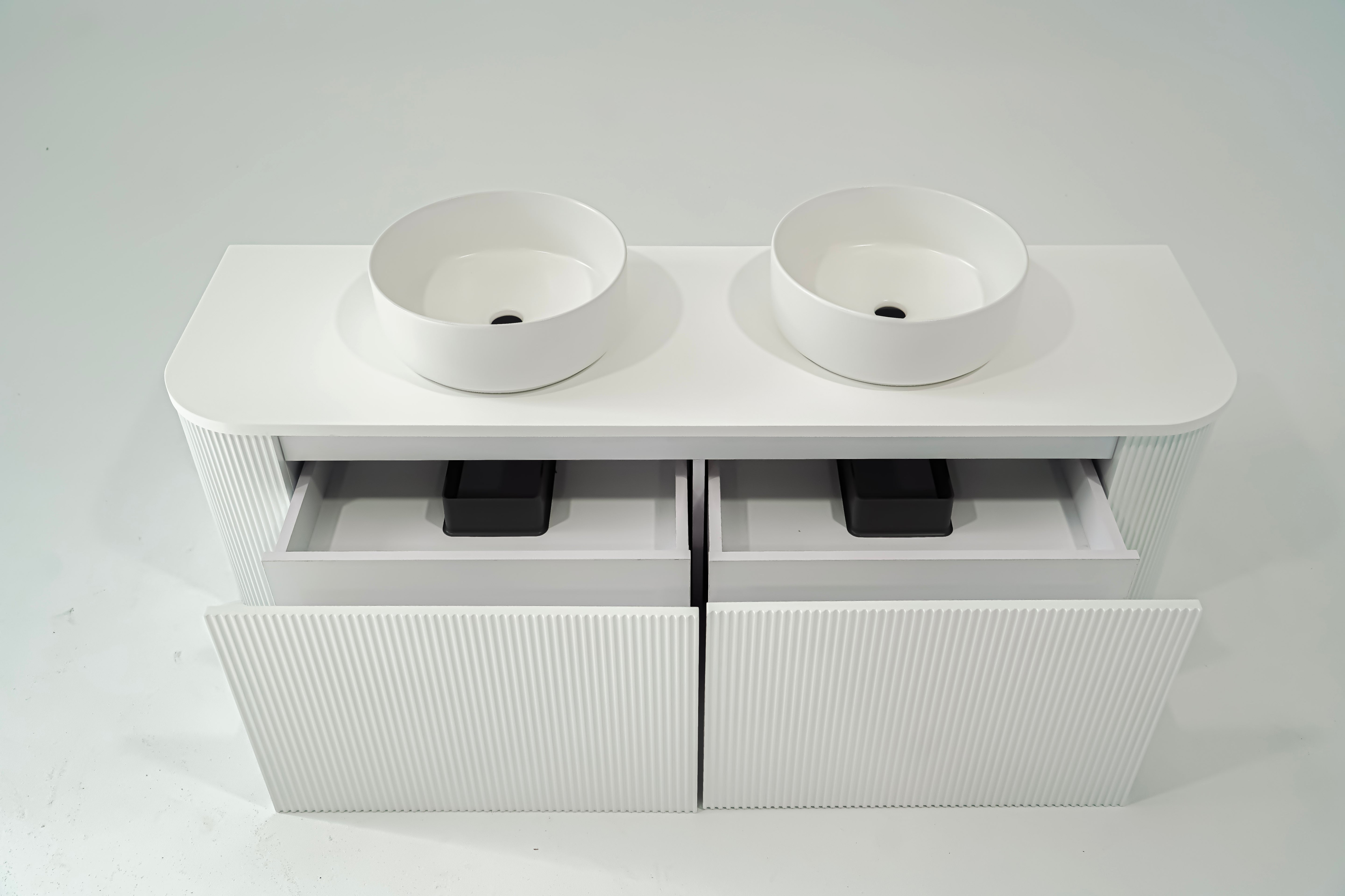 1500mm Portofino White Flute Vanity Unit
