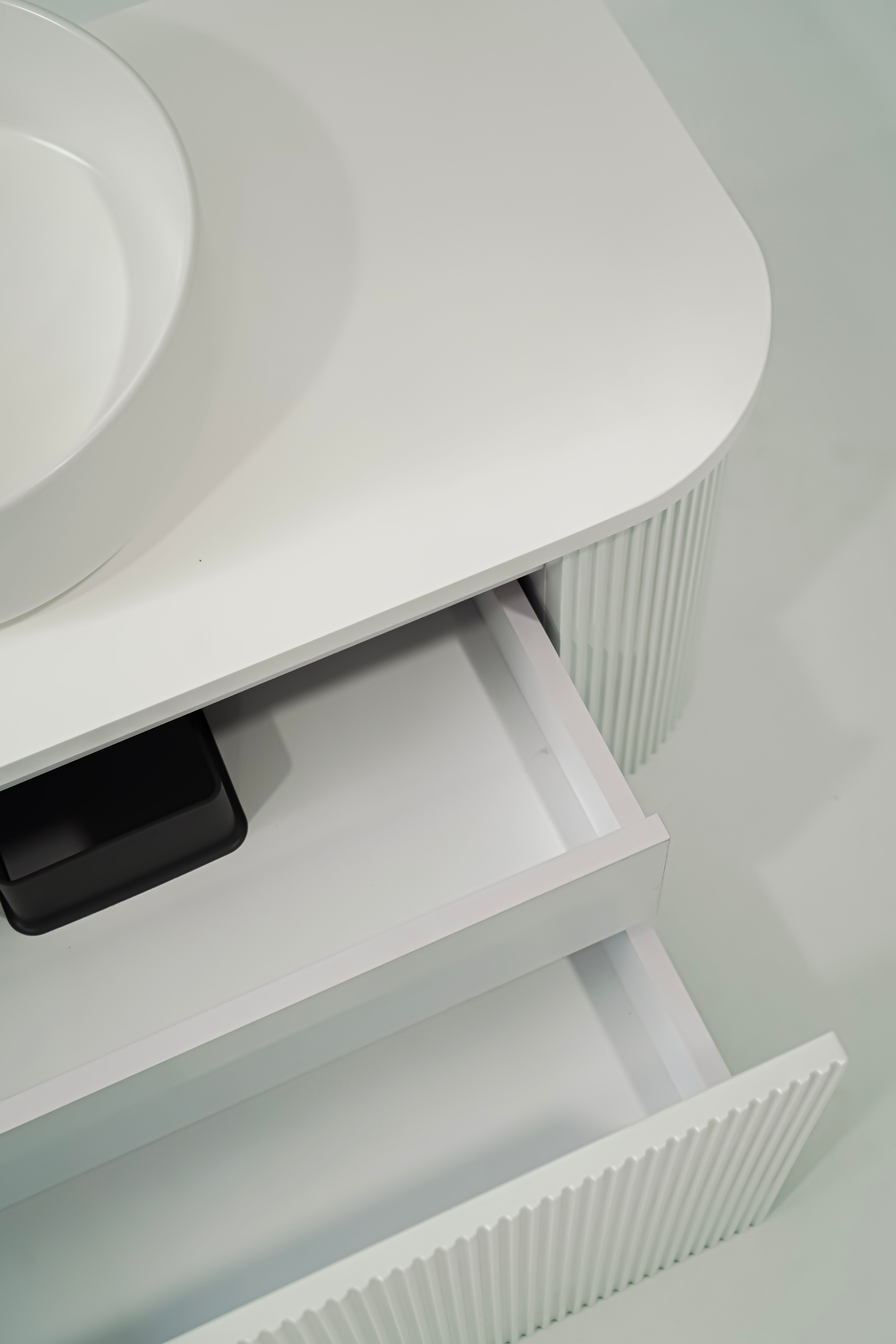 1500mm Portofino White Flute Vanity Unit