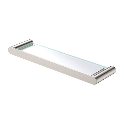 Fienza Empire Slim Glass Shower Shelf Brushed Nickel