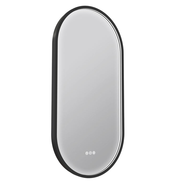 Euro Mirror Käpsel Matte Black Frame LED Mirror