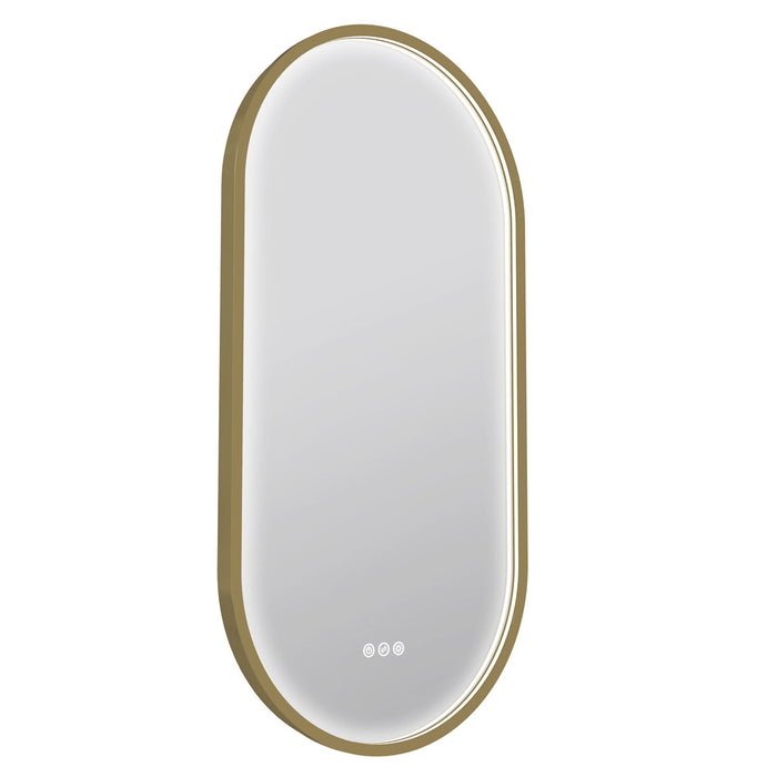 Euro Mirror Käpsel Brass Frame LED Mirror