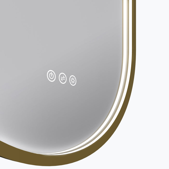 Euro Mirror Käpsel Brass Frame LED Mirror