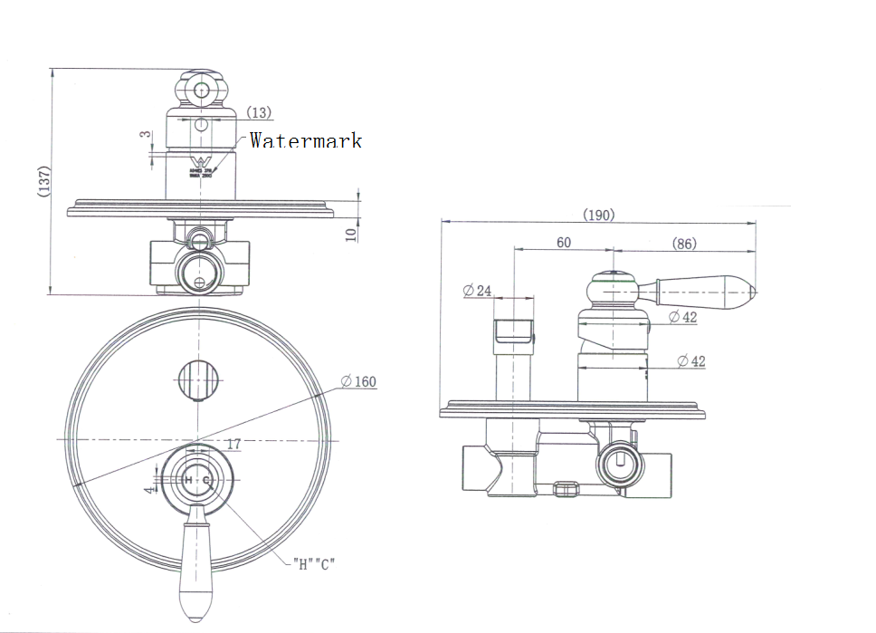 Modern National Shower Mixer with Divertor