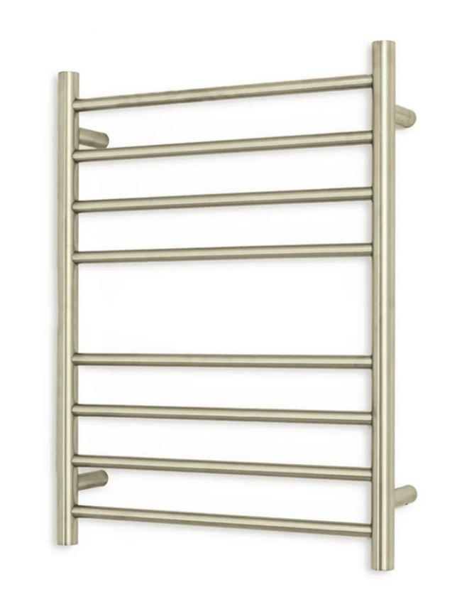 Radiant 240V Heated Round Ladder 430 x 700 Brushed Nickel
