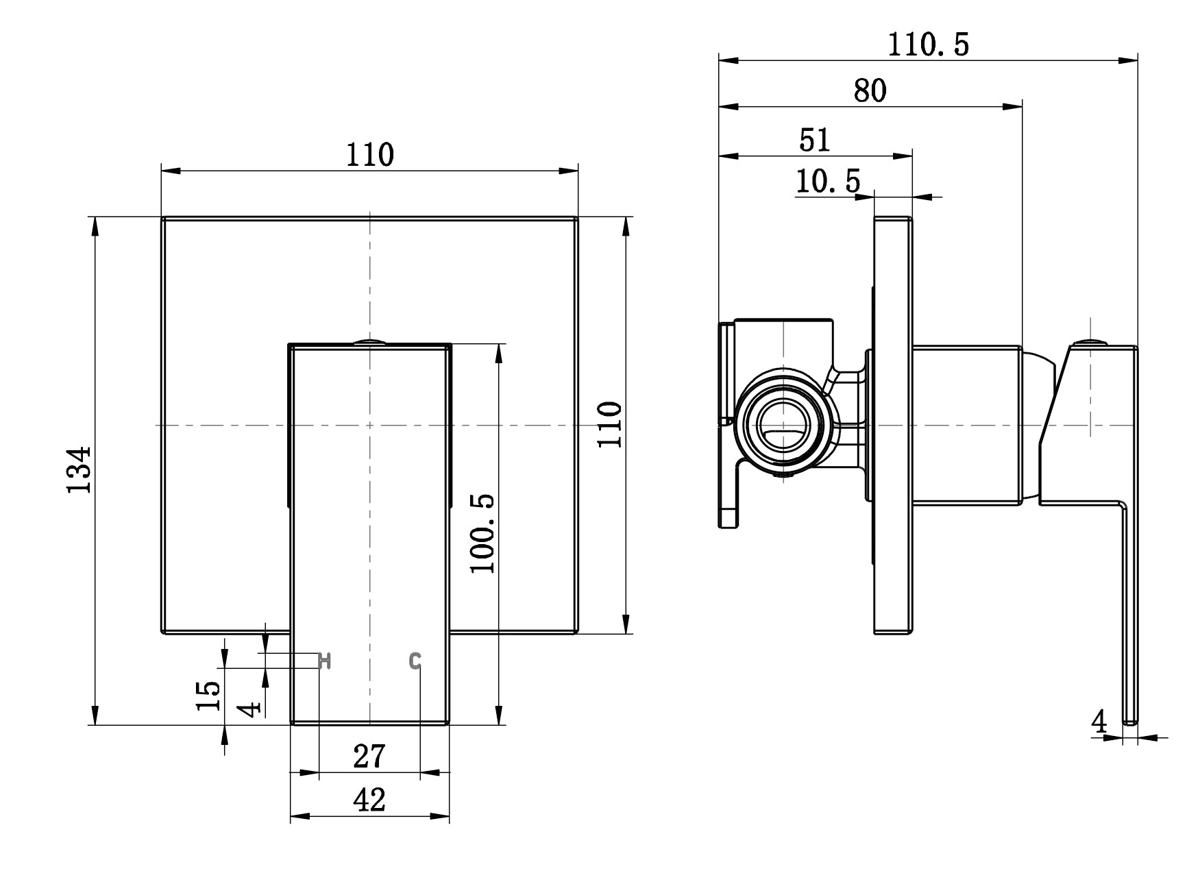 Modern National Chao Mini Shower Mixer