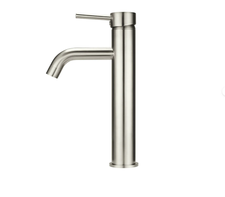 Meir Round Tall Curved Basin Mixer - Brushed Nickel