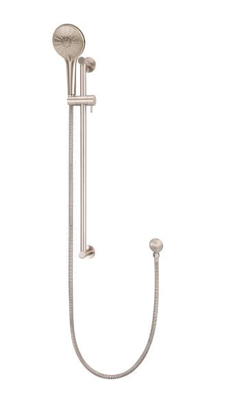 Meir Round Shower on Rail Column with Three Functions - Champagne