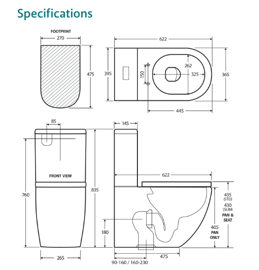 Joli Tornado Flush Back-to-Wall Toilet Suite