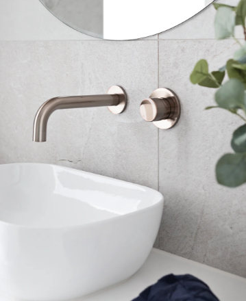 Meir Round Wall Mixer Pinless Handle Trim Kit Only - Champagne