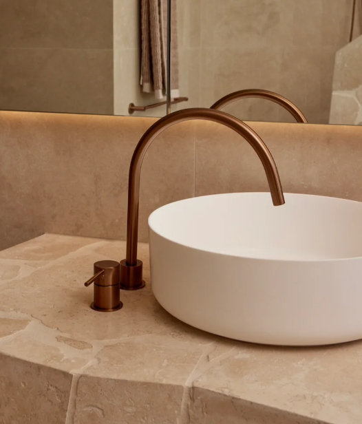 Meir Round Deck Mounted Mixer Lustre Bronze
