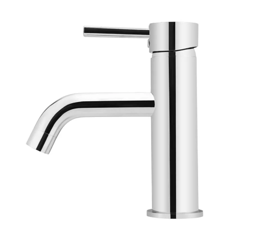 Meir Round Basin Mixer Curved - Polished Chrome