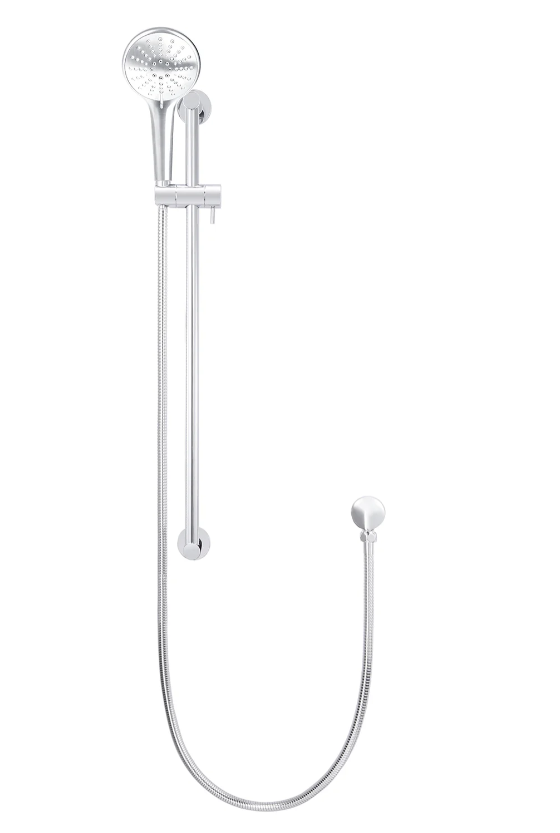 Meir Round Shower on Rail Column with Three Functions - Polished Chrome