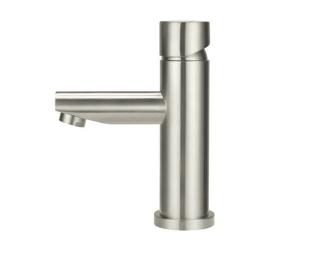 Meir Round Basin Mixer Curved - Brushed Nickel