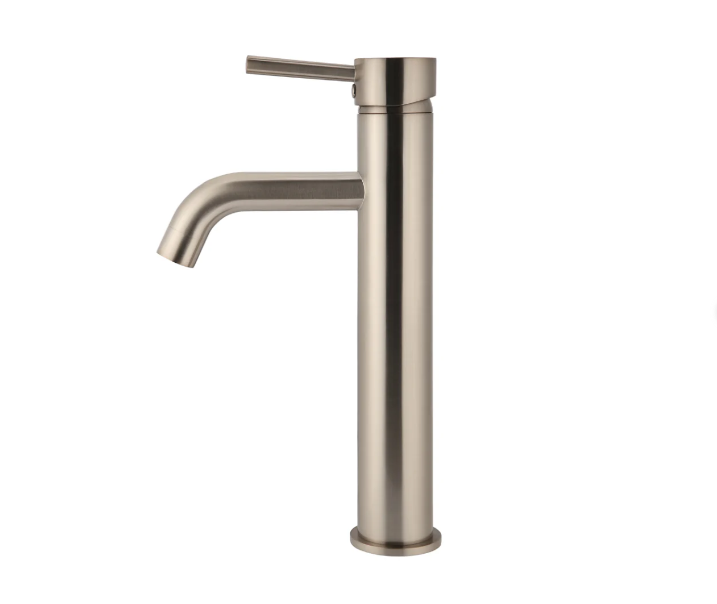Meir Round Tall Basin Mixer Curved - Champagne