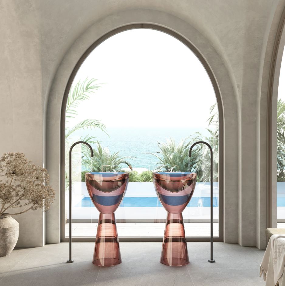 Cassa Design Wow Pedestal Translucency Resin Stone Basin