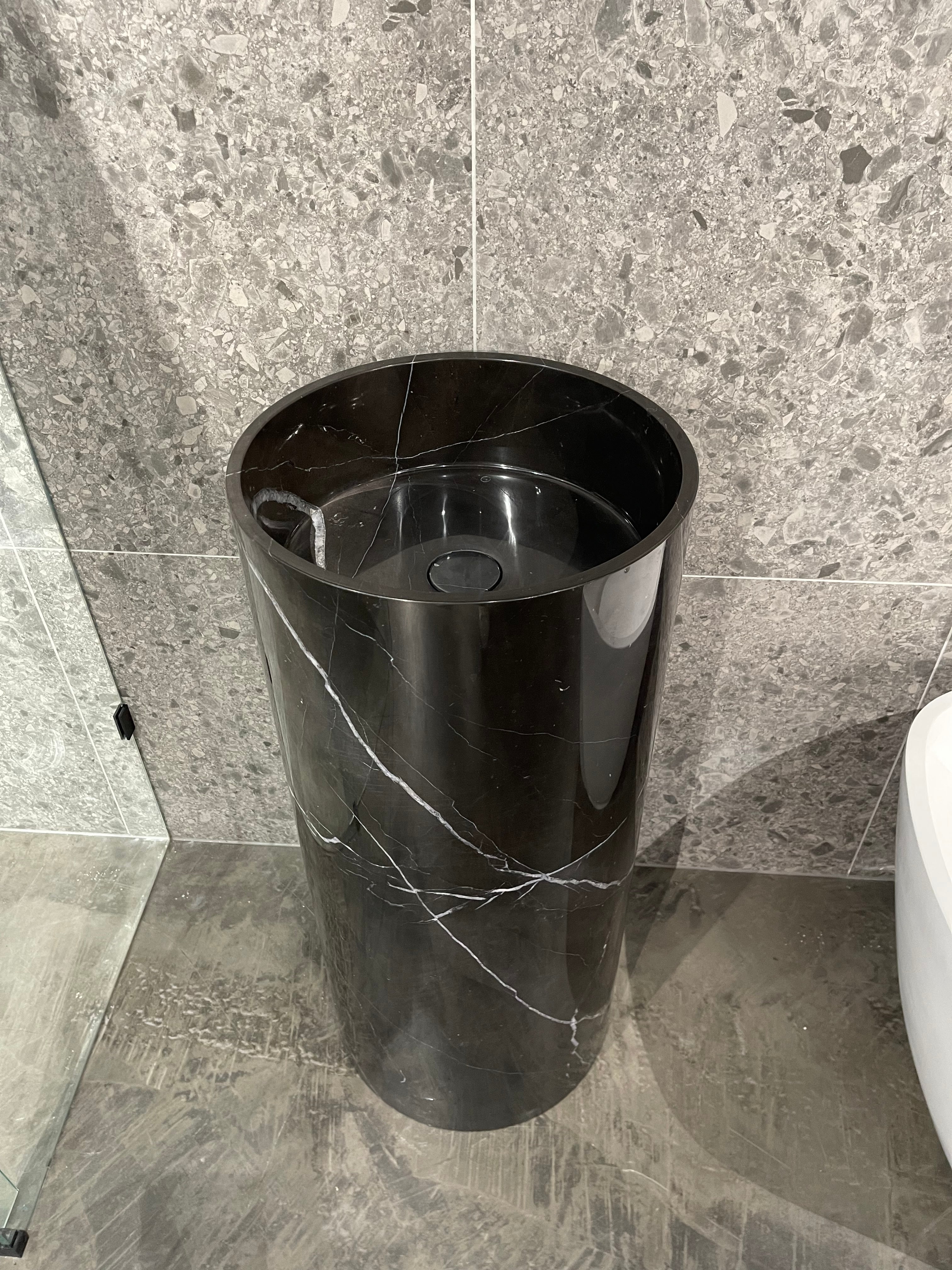 Zen Pedestal Basin Nero Marquina Marble