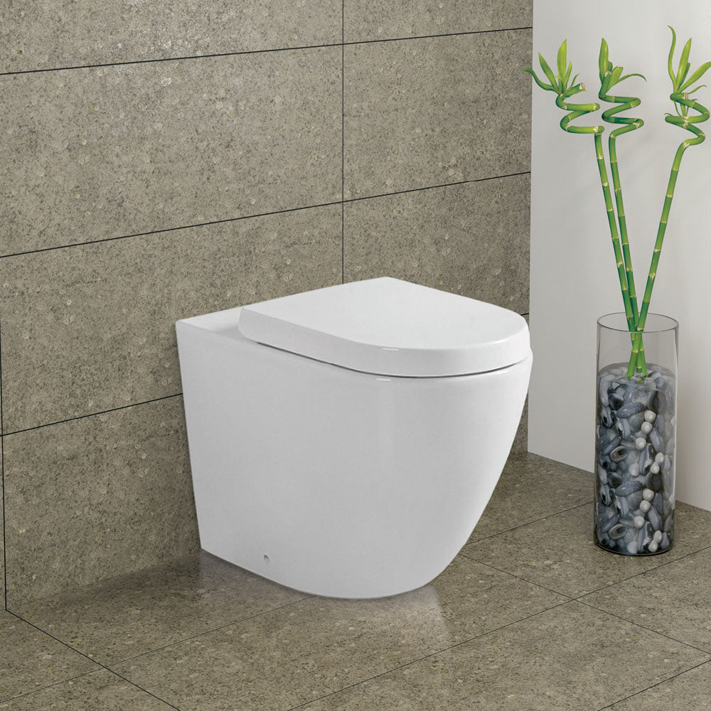 Fienza Koko Gloss White Rimless Tornado Wall Faced Pan S-Trap