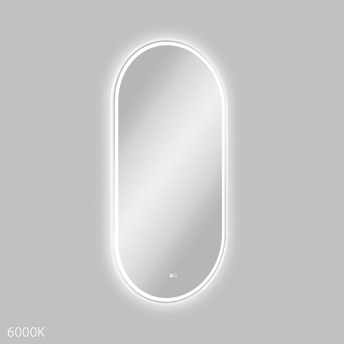 Empire LED Matte White Framed Mirror, 600 x 1200mm