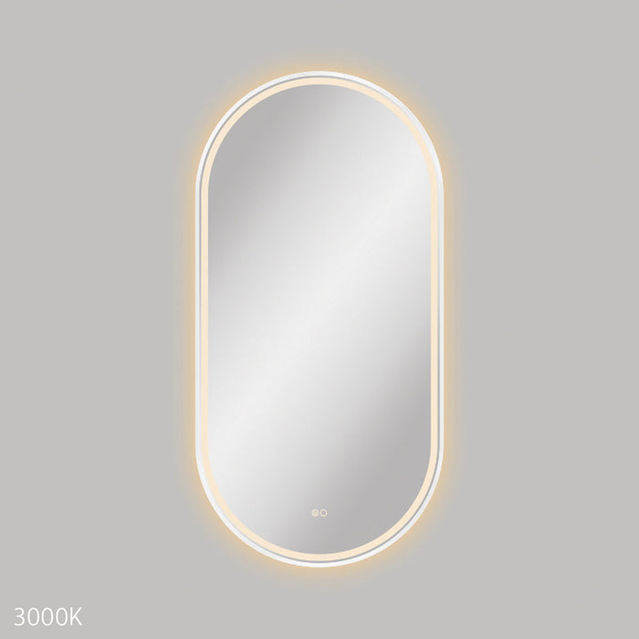Empire LED Matte White Framed Mirror, 600 x 1200mm