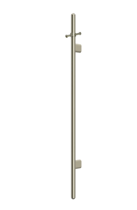 Heated Vertical Towel Rail - Brushed Nickel