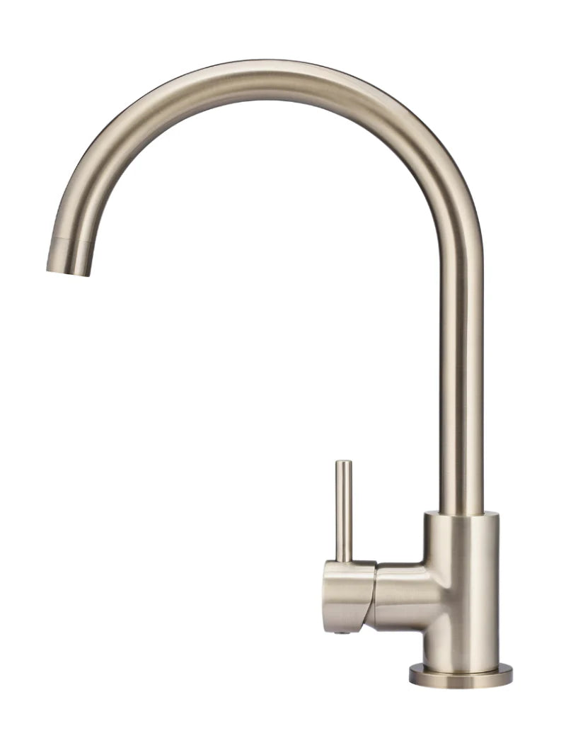 Meir Round Kitchen Mixer Tap - Champagne