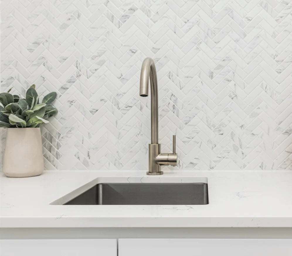 Meir Round Kitchen Mixer Tap - Brushed Nickel