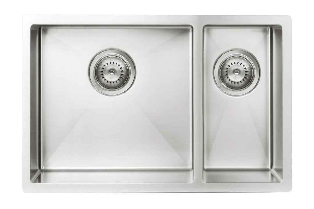 Meir Kitchen Sink - One and Half Bowl 670 x 440 - Brushed Nickel