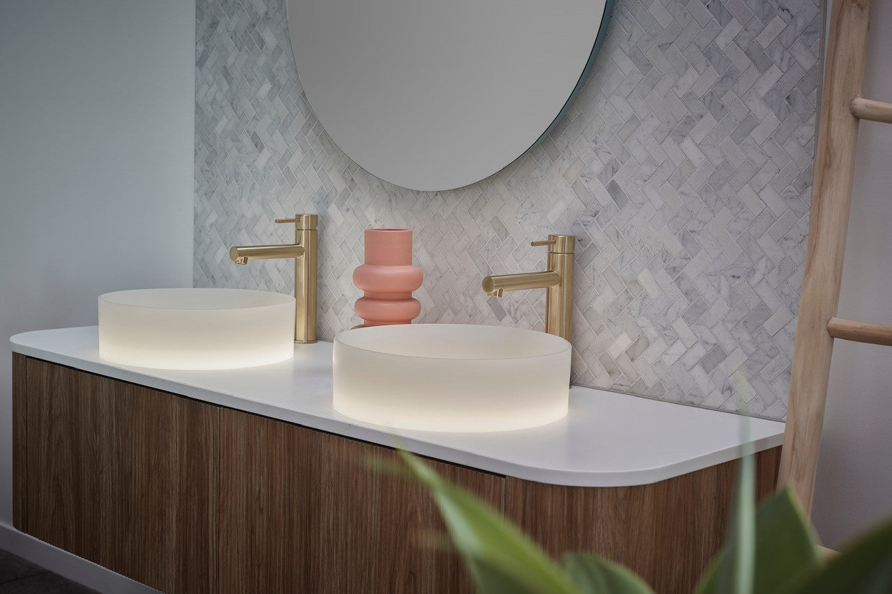 Basin Labs Powder Round Halo Mirror