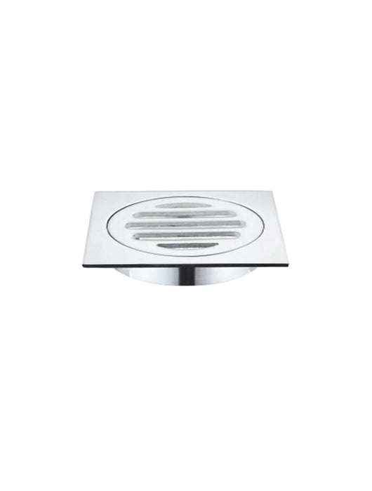 Square Floor Grate Shower Drain 80mm outlet - Chrome