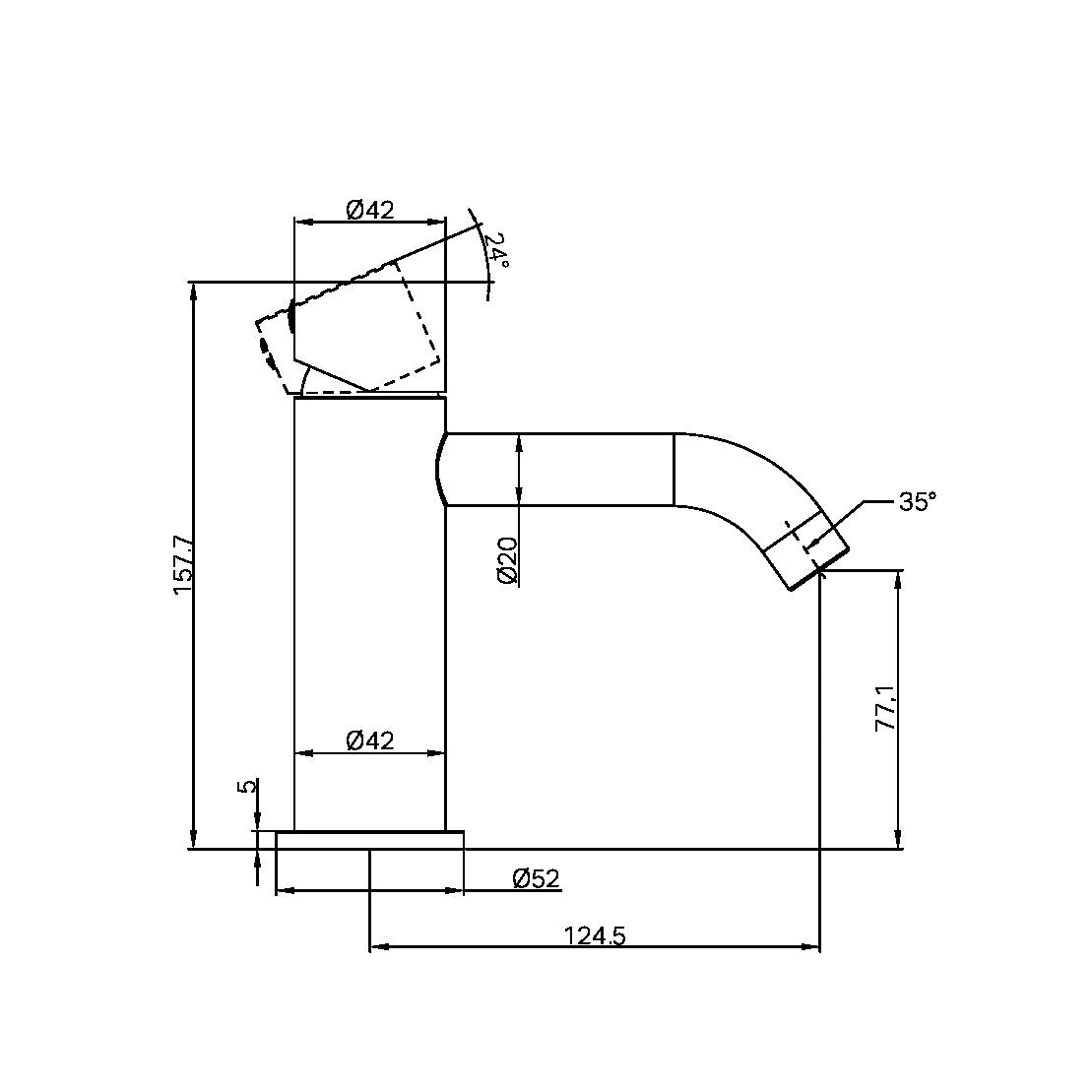Nero Zen SS316L Basin Mixer Handless Brushed Nickel