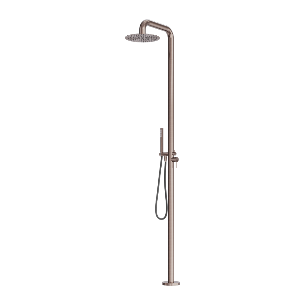 Nero Zen SS316L Outdoor Freestanding Shower Column Brushed Bronze
