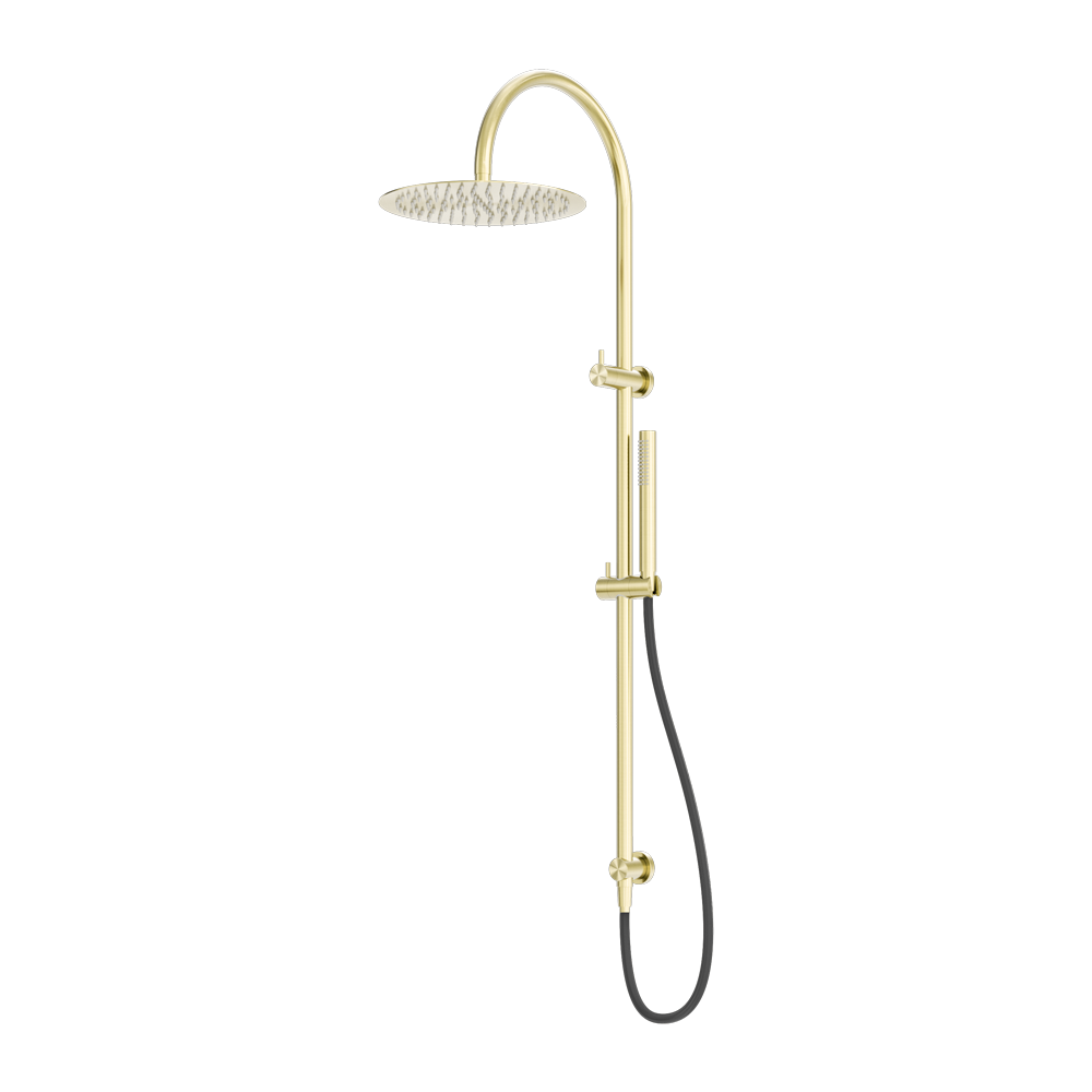 Nero Zen SS316L Twin Shower Outdoor Hose Brushed Gold