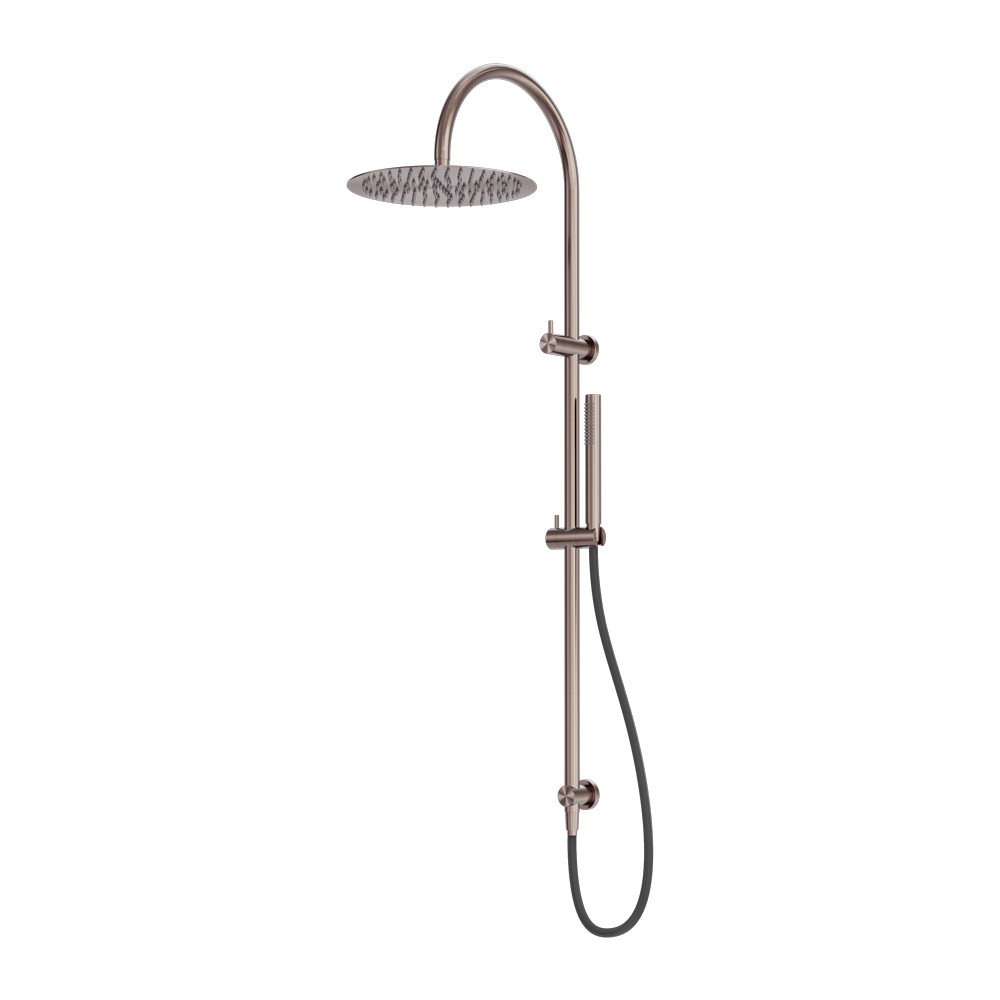 Nero Zen SS316L Twin Shower Outdoor Hose Brushed Bronze