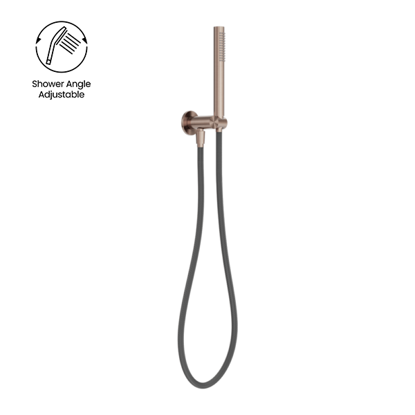Nero Zen SS316L Handshower On Bracket With Outdoor Hose Brushed Bronze