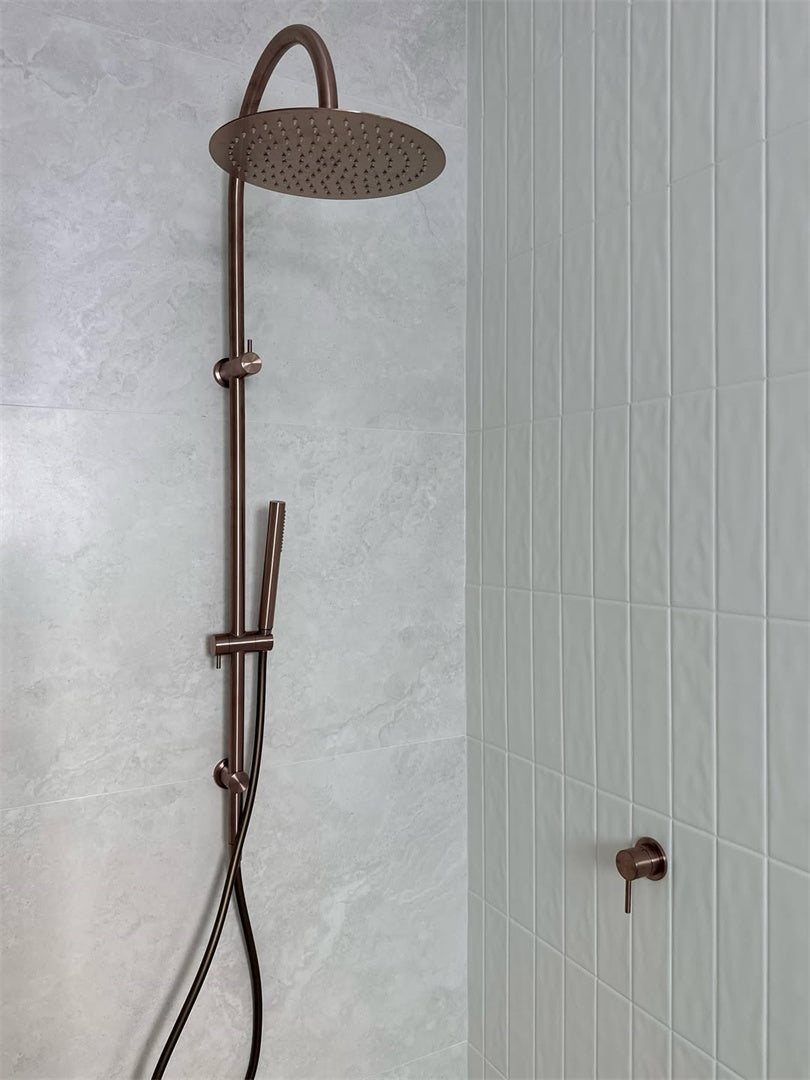 Nero Zen SS316L Twin Shower Outdoor Hose Brushed Bronze