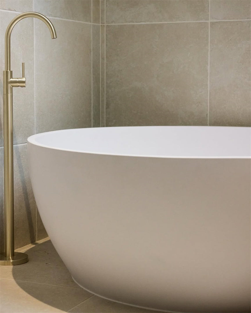 Nero Mecca Freestanding Bath Mixer Brushed Gold