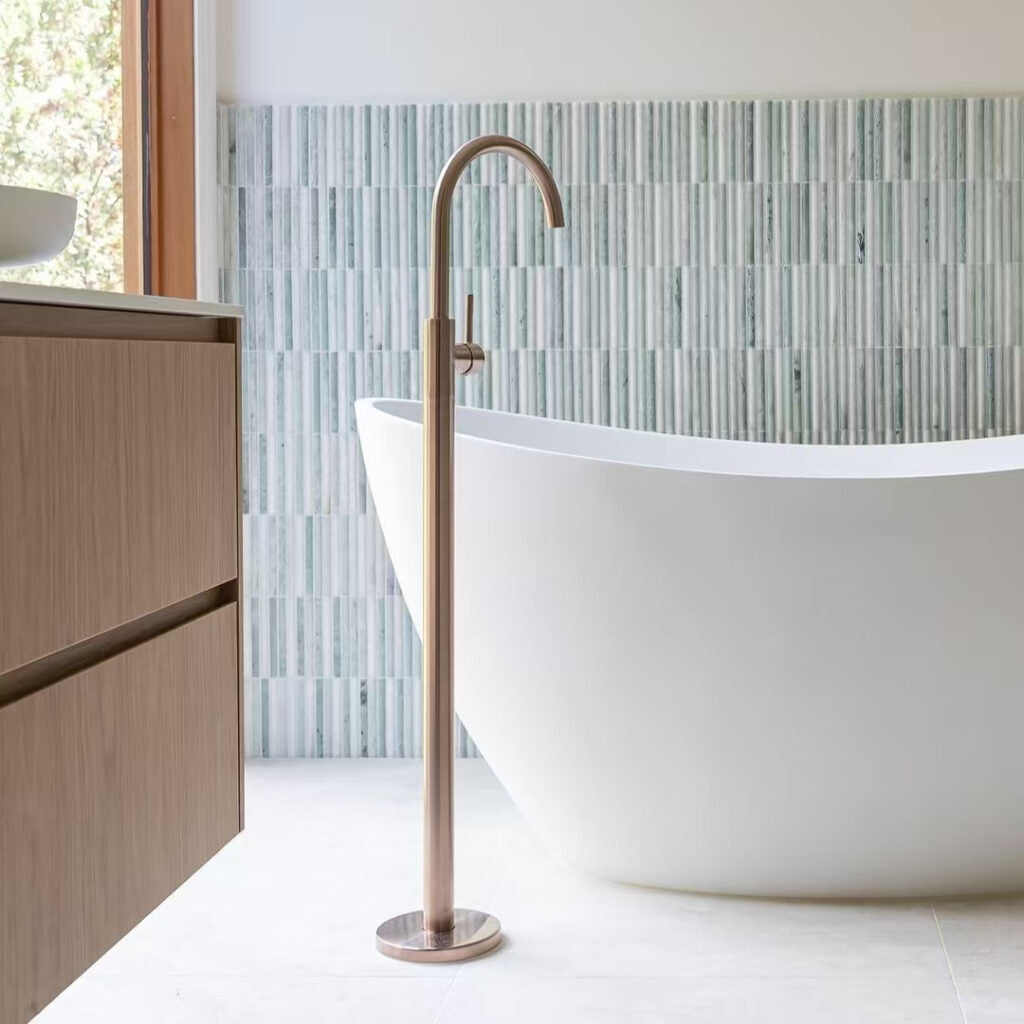 Nero Mecca Freestanding Bath Mixer Brushed Bronze