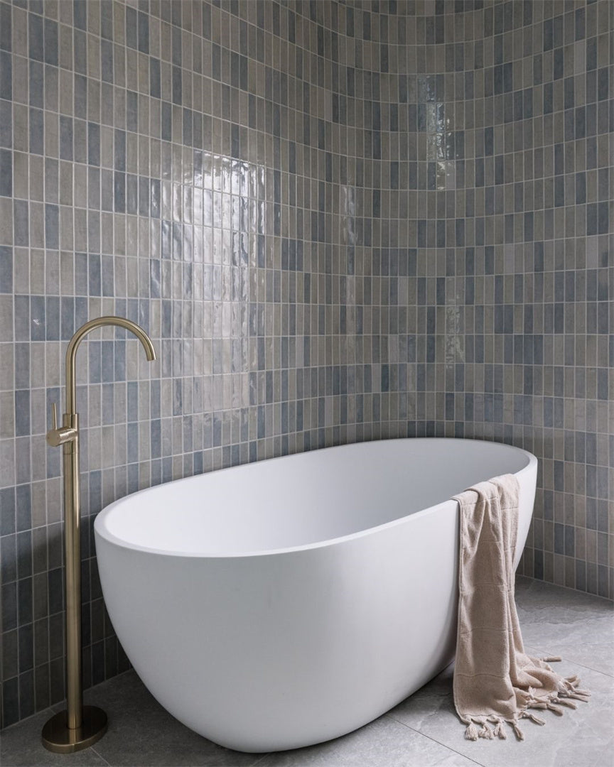 Nero Mecca Freestanding Bath Mixer Brushed Gold