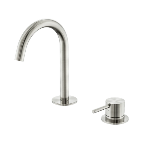 Nero Mecca Hob Basin Mixer Set Arc Spout Brushed Nickel