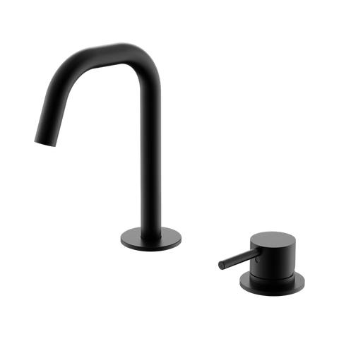 Nero Mecca Hob Basin Mixer Set Edge Spout Matte Black