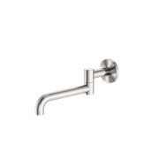 Nero Mecca Wall Mounted Swivel Bath Spout Only 225mm Brushed Nickel
