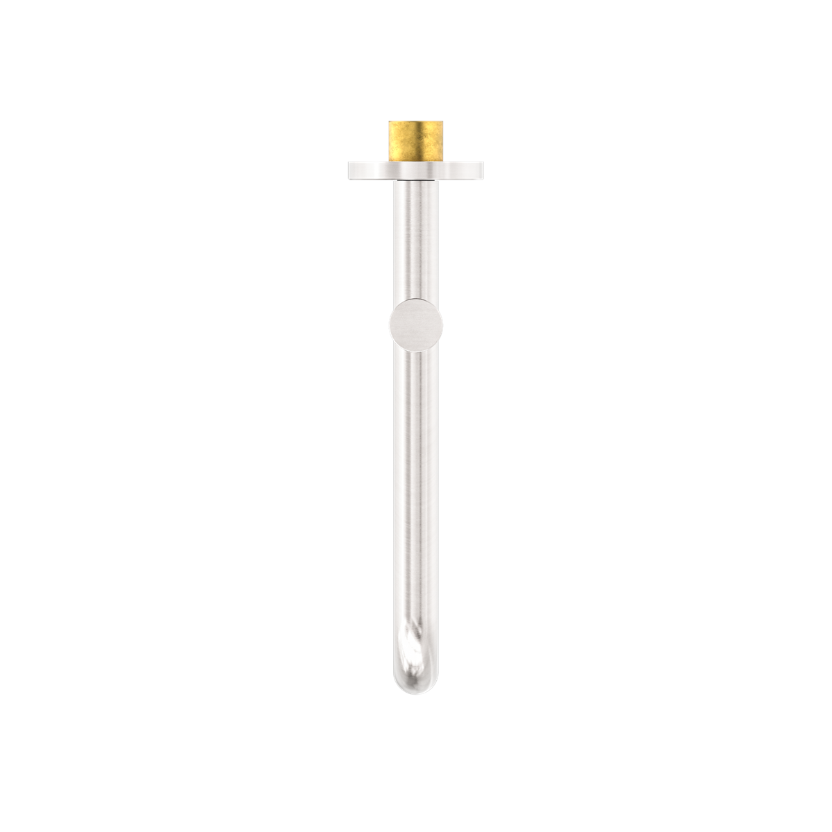 Nero Mecca Wall Mounted Swivel Bath Spout Only 225mm Brushed Nickel