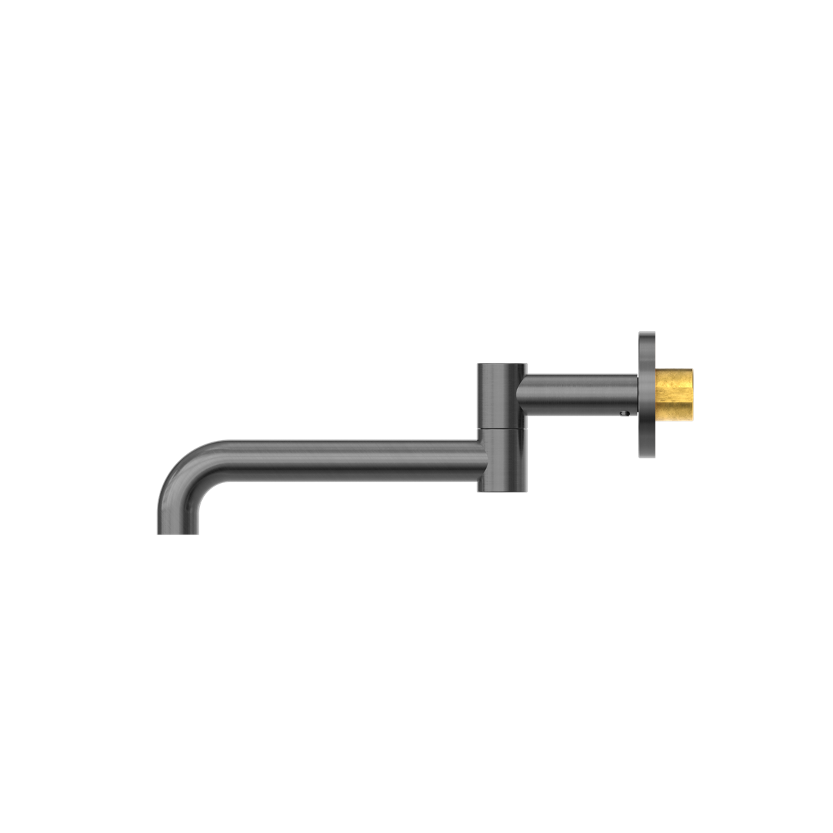 Nero Mecca Wall Mounted Swivel Bath Spout Only 225mm Gun Metal