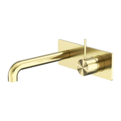 Nero Mecca Wall Basin/Bath Mixer Handle Up Brushed Gold